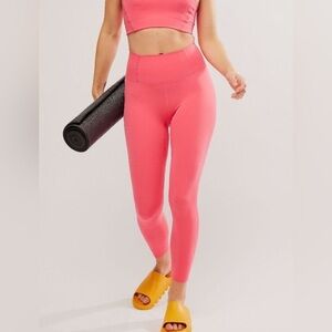 Free People movement Never Better Leggings electric sunset pink large NWOT Sz L